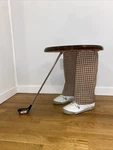 Golf Themed Accent Decor Side Table Made Wood For Office, Mancaves, Etc. Fixed Price $224.99.
