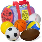 My First Sports Bag! 6-PACK Of 3.5 Inch Foam Balls With Gym Bag, And Toddlers.... Fixed Price $35.51.
