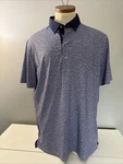 Greyson Golf Shirt Polo Volcano Diaries Print Large Purple Mens Size Euc. Fixed Price $32.00.