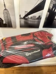 Taylormade Golf Duffel Bag Red Black Travel Gym W/ Titleist Strap Medium. Fixed Price $37.99.