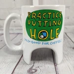 Vtg Shoebox Hallmark Coffee Tea Mug Cup Golfer Ball Putting Practice Hole. Fixed Price $9.99.