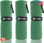 Handy Picks Microfiber Golf Towel 16X16 Dark Green Waffle Pattern Pack 3. Fixed Price $21.99.