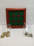 Golf Tic Tac Toe Game Wood Desk Set Gold Toned Pieces Clubs Balls. Fixed Price $7.46.