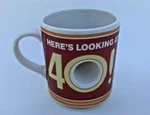 Coffee Mug Cup Papel Here's Looking At 40! Peek Hole Middle Novelty Birthday. Fixed Price $19.99.