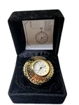 Sharp Quartz Gold Plated Golf Ball Desk Top Paper Weight Clock New In Box. Fixed Price $20.00.