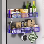 Magnetic Kitchen Organizer Set W/ Spice Racks Paper Towel Holder Utensil Caddy. Fixed Price $24.98.