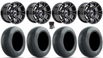 Gtw Spyder 10" Golf Wheels Black/machined 205X50 Fusion S/r Tires Yamaha. Fixed Price $691.08.