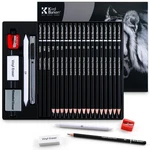 Kird Barken 24PCS Professional Sketch Set 5H To 14B Pencils, Charcoa.... Fixed Price $10.53.