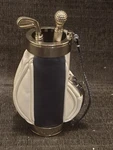 Mini Desk Golf Bag Pencil Holder Club & Ball New Engraveable Plate 14. Fixed Price $6.00.