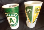 (gr-cups) Oakland Athletics Plastics Souvenir Beverage Set Of 2. Fixed Price $14.99.