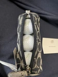Coach Signature Denim/silver Golf Pouch W/3 Branded Balls. Fixed Price $45.00.
