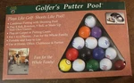Golfers Putter Pool Game Club Champ 16 Balls With Billiards Rack & Cups. Fixed Price $10.00.
