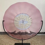 Andrea Zilio Designed Murano Glass Decorative Plate 12.2" W/ Holder. Fixed Price $710.60.