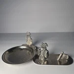 19TH Hole Golf-themed Metal Tray & Dish Desk Set, Bag Holders, 2PC. Fixed Price $14.99.