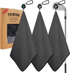 Finger Ten Golf Towels For Bags 15.7''X15.7'' With Strong BLACK-3 Pack. Fixed Price $31.99.