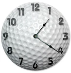 Ball Clock Large 10.5 Inch Round Wall Golfer, Golfing Sport 2122. Fixed Price $35.99.