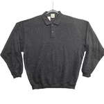 Ashworth Polo Sweatshirt Mens Large Charcoal Gray Long Sleeve Cotton Blend. Fixed Price $19.77.