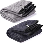 Fpxnb Pack 16" 24" Tri-fold Golf Towel Set Microfiber Fabric Waffle Patte.... Fixed Price $16.81.