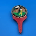 Vintage Rare Wooden Ball Tee Golfer Clock, Second Hand Stops Working. Fixed Price $20.00.