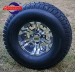 Golf Cart 10" Gunmetal Vampire Aluminum Wheels And 22" Street/turf Tires (4). Fixed Price $479.00.