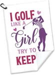 Golf Like Girl Try Keep Up Polyester And Cotton 23.6X15.7 In, White. Fixed Price $23.99.