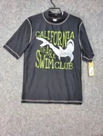 Cherokee Rash Guard Shirt Boys Xl 16/18 Black California Shark Swim Club Upf. Fixed Price $10.62.