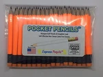Neon Orange Golf Pencils With Eraser - Half, Pew, Short, Mini, Small, Non Tox.... Fixed Price $12.78.