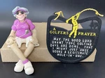 Lot Of 2 Diana Manning Shelf Sitter & Golfers Prayer Plaque Sign. Fixed Price $28.36.