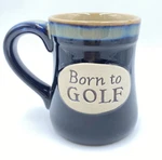 Born Golf W/ Prayer Back Stoneware Pottery Burton + Coffee Cup Mug. Fixed Price $6.95.