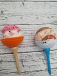 Hand Carved Ball Unique Design One Of Kind Gift Golfing Tee Golfer. Fixed Price $20.15.