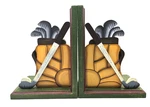 Darice Golf Bag Wooden Bookends W/ Pencil Holder Decor. Fixed Price $11.96.