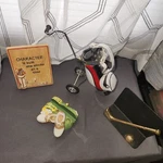 Vtg Golf Desk Decor Lot Lady Jayne Note Pad Cart Pen Holder Russ Berrie Sign. Fixed Price $26.39.