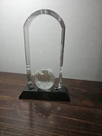 9" Golf Ball Optic Crystal Arch Dome Trophy On Black Pedestal Base Award CRY308. Fixed Price $24.95.