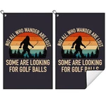 2 Pcs Funny Golf Towel With Clip Not All Who Wander Are Lost Some Looking.... Fixed Price $24.37.