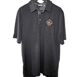 Ashworth Mens EZ-TEC2 Black & Gray Stripe Golf Polo Triple Play Logo, Sz Nwt. Fixed Price $17.00.