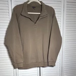 Gear For Sports Mens Quarter Zip Sweatshirt Tan Khaki Pullover Large RN49314. Fixed Price $15.00.