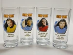 Star Trek Glasses Collectors Gift Set Of 4 Kirk, Spock, Scotty, Bones. Fixed Price $35.00.