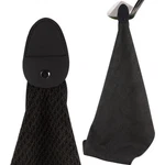 Magnetic Golf Towel, Sticks Club Or Cart, Grey Black, Magnet, Microfiber. Fixed Price $13.00.