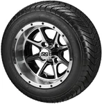 (4) 215/50-12 Lsi Elite Street Tires On 12X7 Black/machined Azusa Wheels. Fixed Price $494.00.