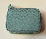 Coach Triple Pill Case Green Signature C's With Trim. Fixed Price $112.00.