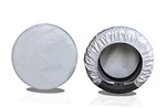 Kayme Rv Tire Covers Pack, T3-L-27-29 Inch Diameters Two-aluminum-silver. Fixed Price $25.84.