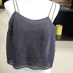 Ann Taylor Charcoal Sparkly Party Night Out Club Spaghetti Straps Crop Top 2. Fixed Price $15.99.