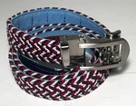 Nexbelt Braided Stretch Red White Blue Ratchet Buckle Adjustable Men Golf. Fixed Price $36.00.