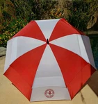 64" Bethpage Golf Black Course, Ny Double Canopy Fiberglass Wind Umbrella Red. Fixed Price $99.99.