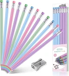 12PCS Eco-friendly Wood & Plastic Free Recycled Rainbow Paper Pencils #2 Hb. Fixed Price $12.01.