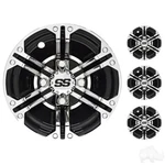 Yamaha Ezgo Club Golf Cart Wheel Cover Hub Cap Daytona Chrome BLACK10" Set 4. Fixed Price $169.15.
