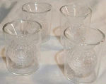 Lot Of 4 Golf Ball Shot Glasses Round, Clear, Double Walled Silicate. Fixed Price $12.00.