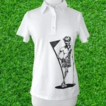 Tattoo Golf Women's Mrs. Bones High Performance Polo Size White Skeleton. Fixed Price $38.00.