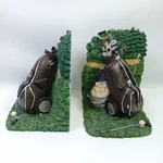Vtg Bag Clubs Bookend Resin Golfer Golfing Dad Gift Set Of 2. Fixed Price $42.27.
