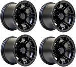Gtw Spyder 10X7 Matte Black Aluminum Golf Cart Wheel 3:4 Offset 4X4. Fixed Price $332.95.